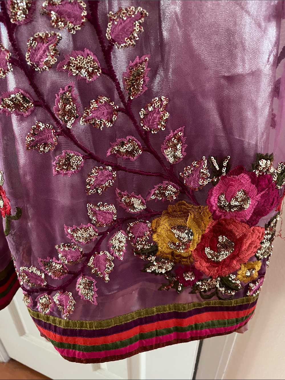 Gorgeous Afghan / Indian style
Purple Embroidered Sequined Floral Dress - Picture 7 of 12